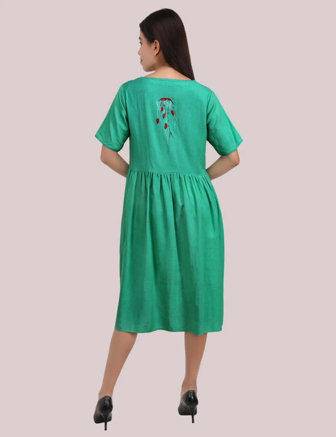 High-low Embroidered dress