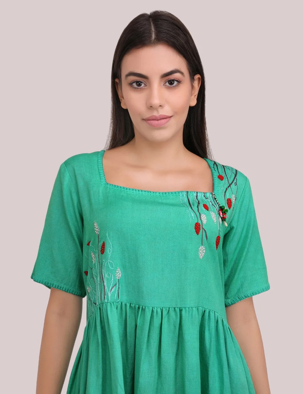 High-low Embroidered dress