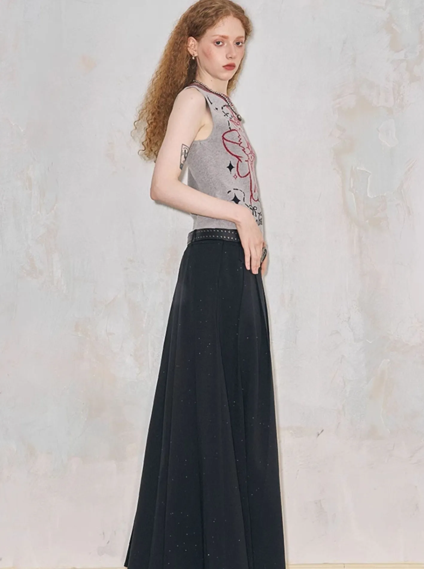 Hot Diamond Pleated Skirt