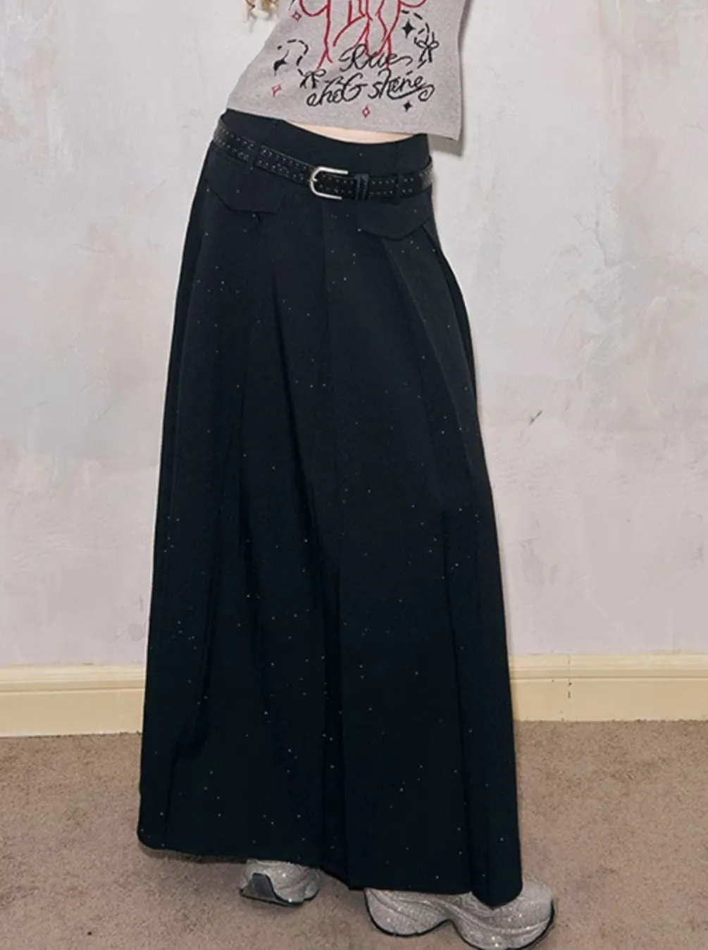 Hot Diamond Pleated Skirt