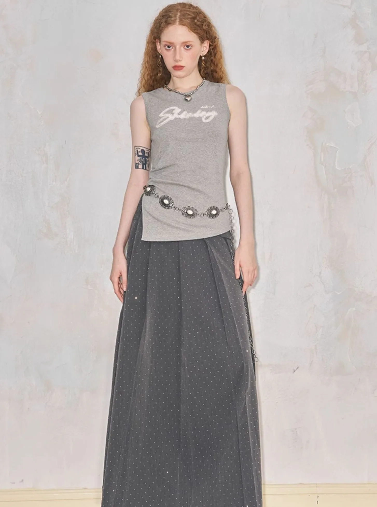 Hot Diamond Pleated Skirt