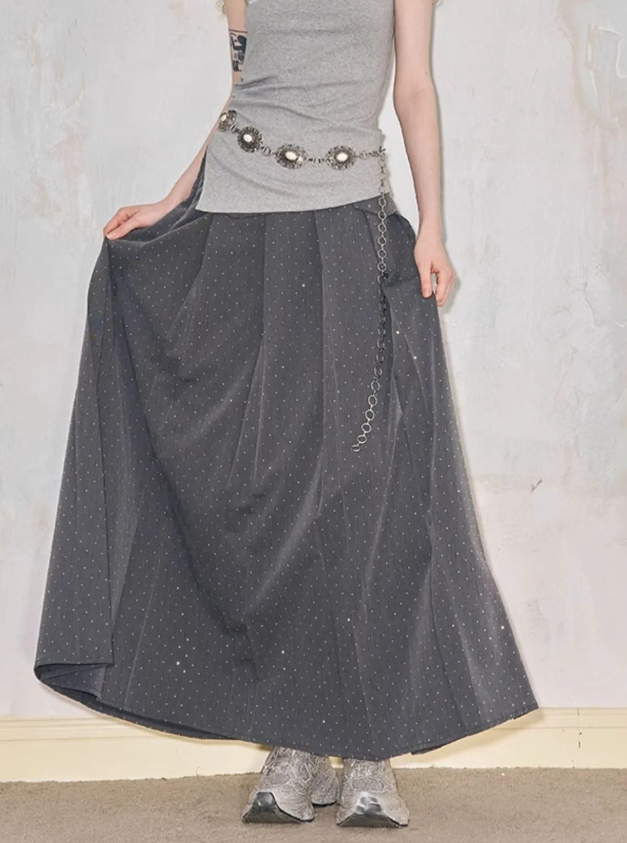 Hot Diamond Pleated Skirt