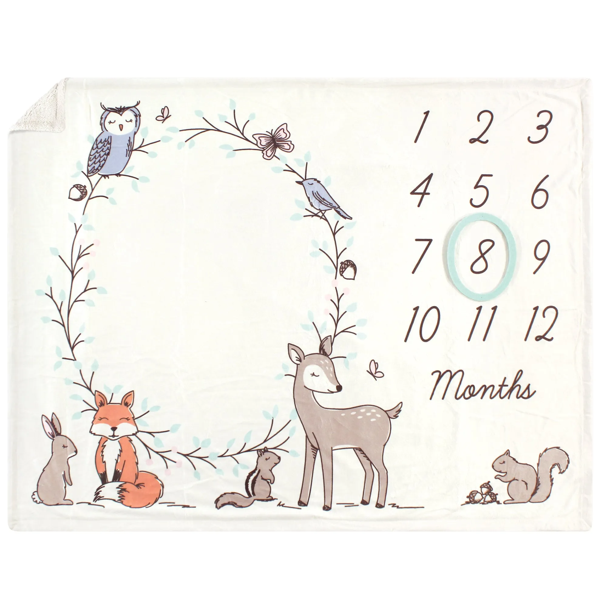 Hudson Baby Plush Holiday and Milestone Blanket, Enchanted Forest