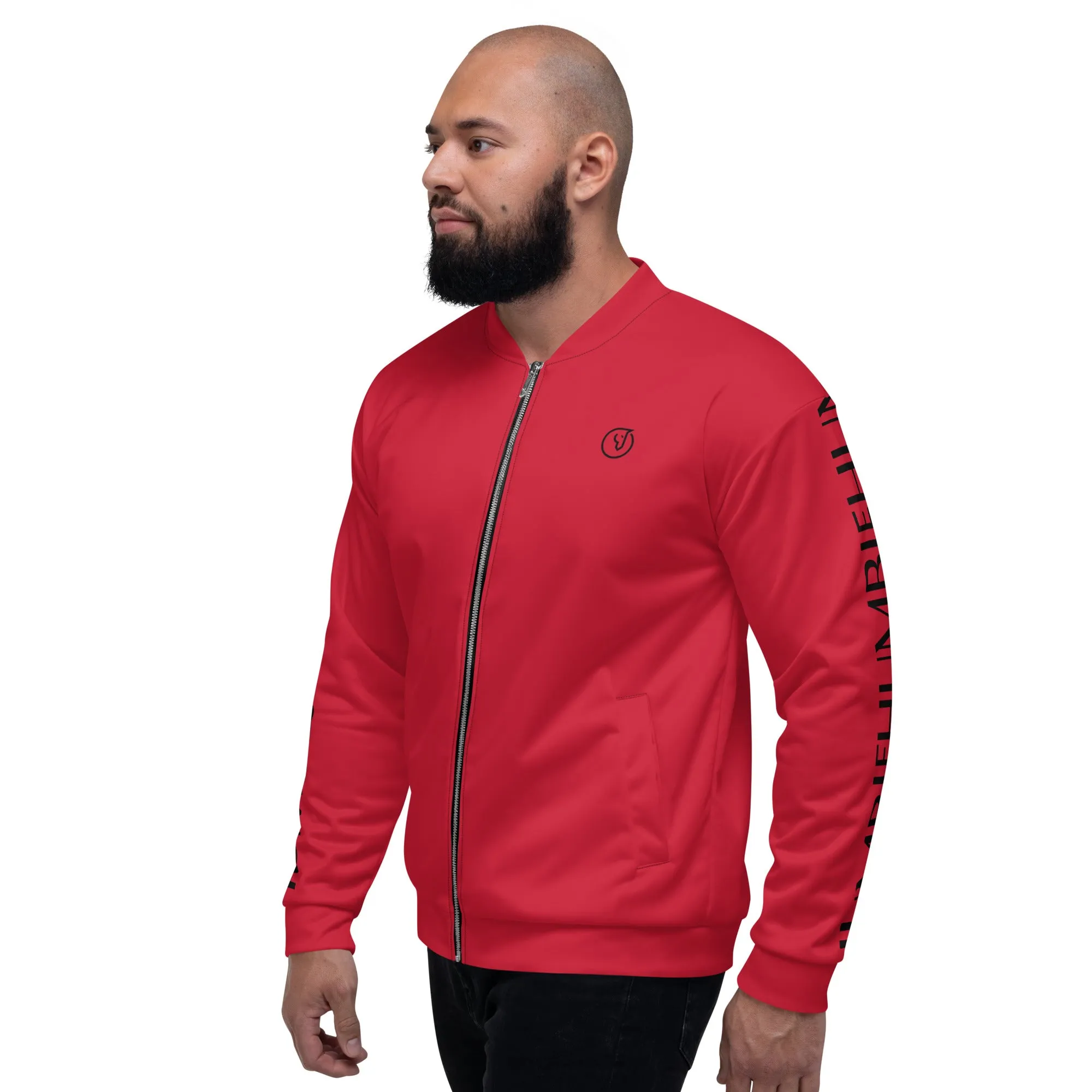 Humble Sportswear™ Men's Crimson Red Bomber Jacket