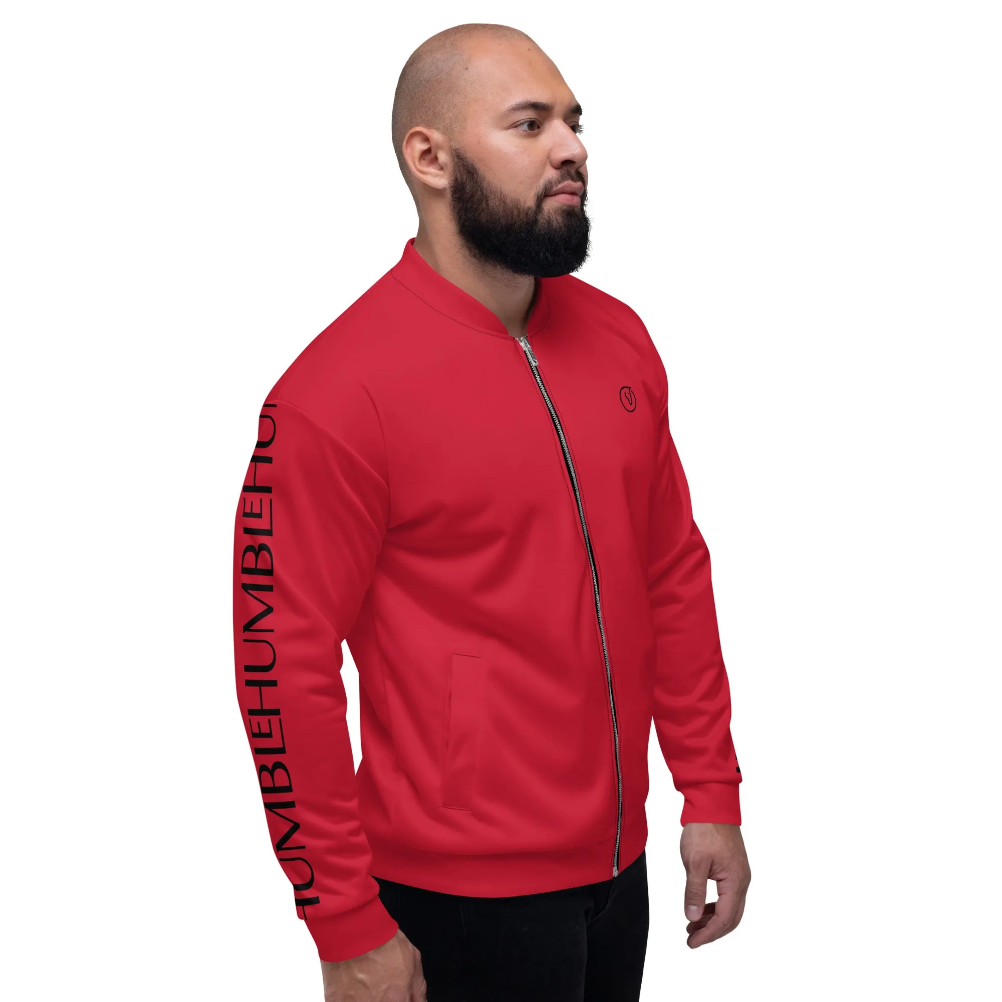 Humble Sportswear™ Men's Crimson Red Bomber Jacket