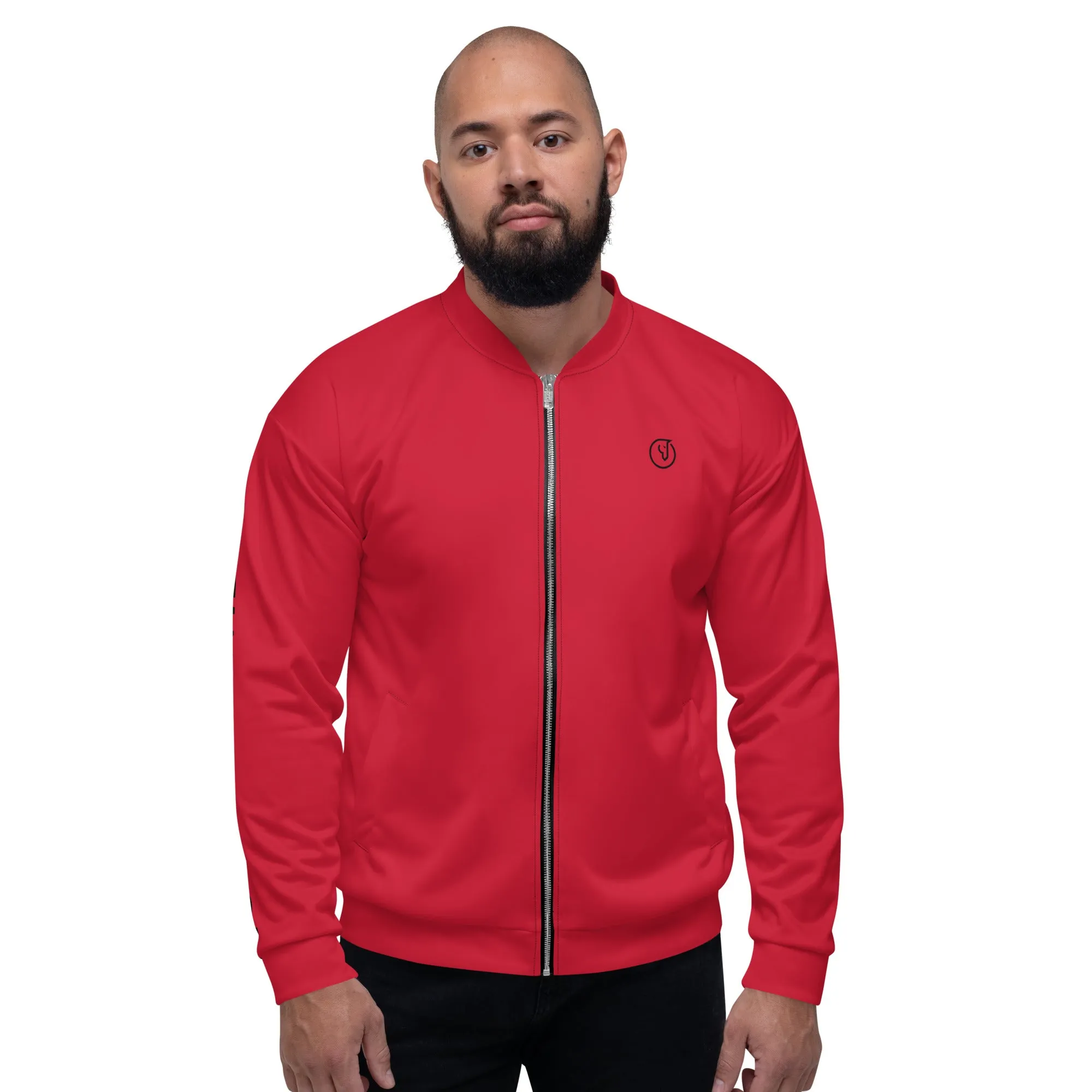 Humble Sportswear™ Men's Crimson Red Bomber Jacket