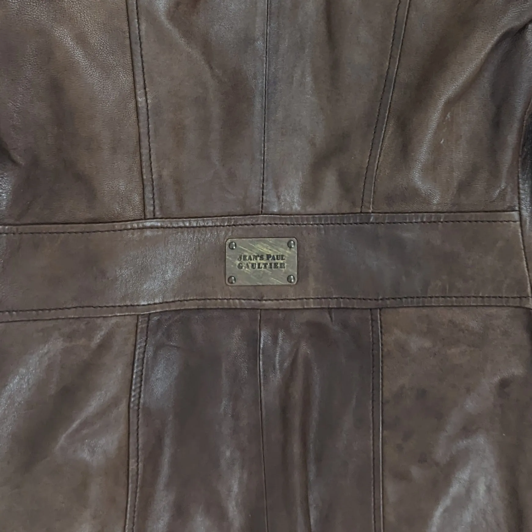 Jean-paul Gaultier leather coat - S