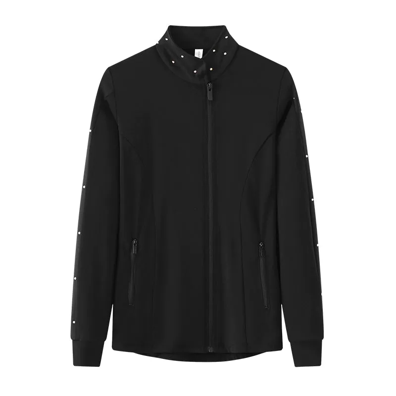 Jollybean Sparkle Glide Girls' Figure Skating Jacket (Fleece or Regular) (120-165/5y-14y )