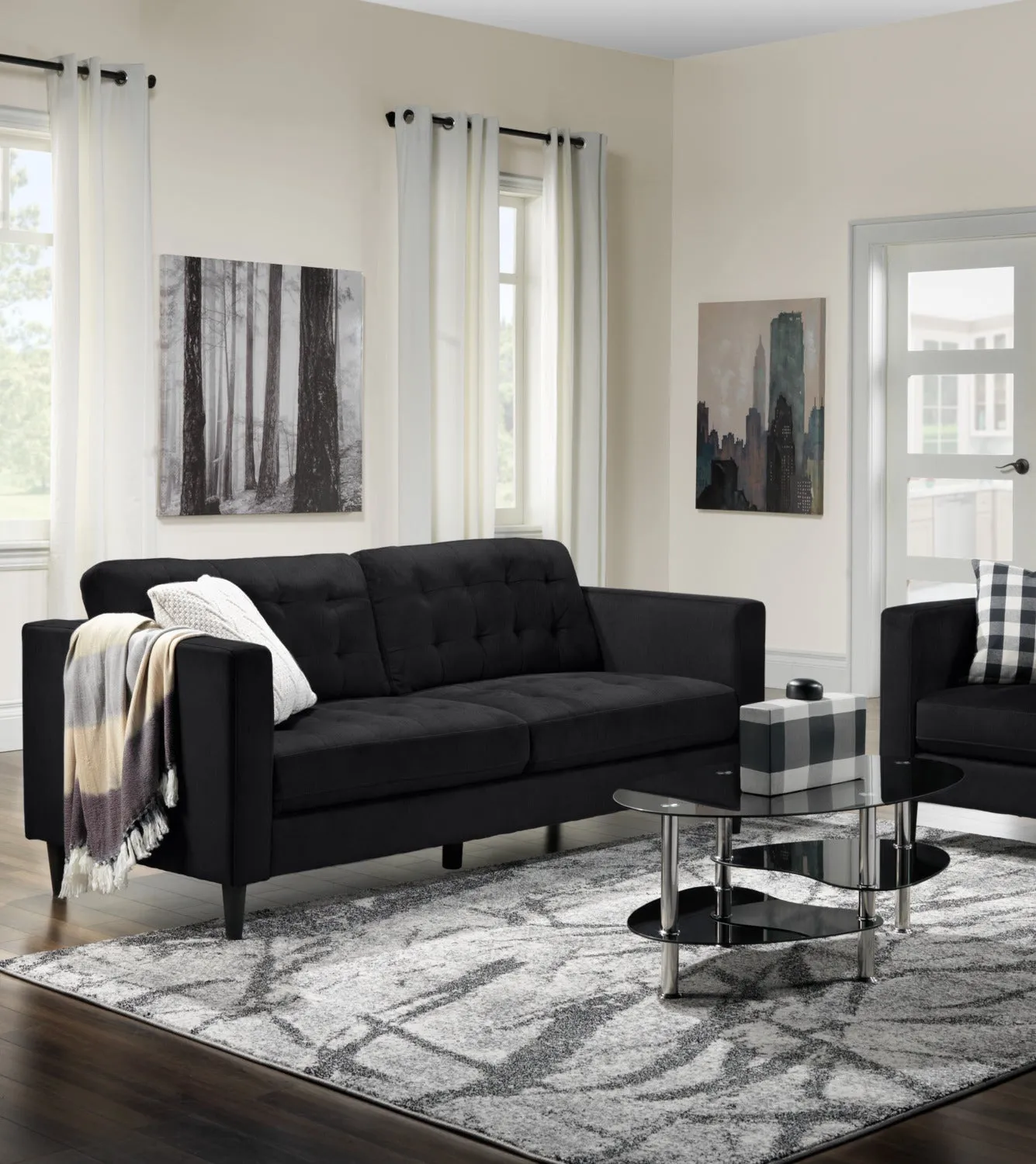Julianstown Sofa and Chair Set - Charcoal