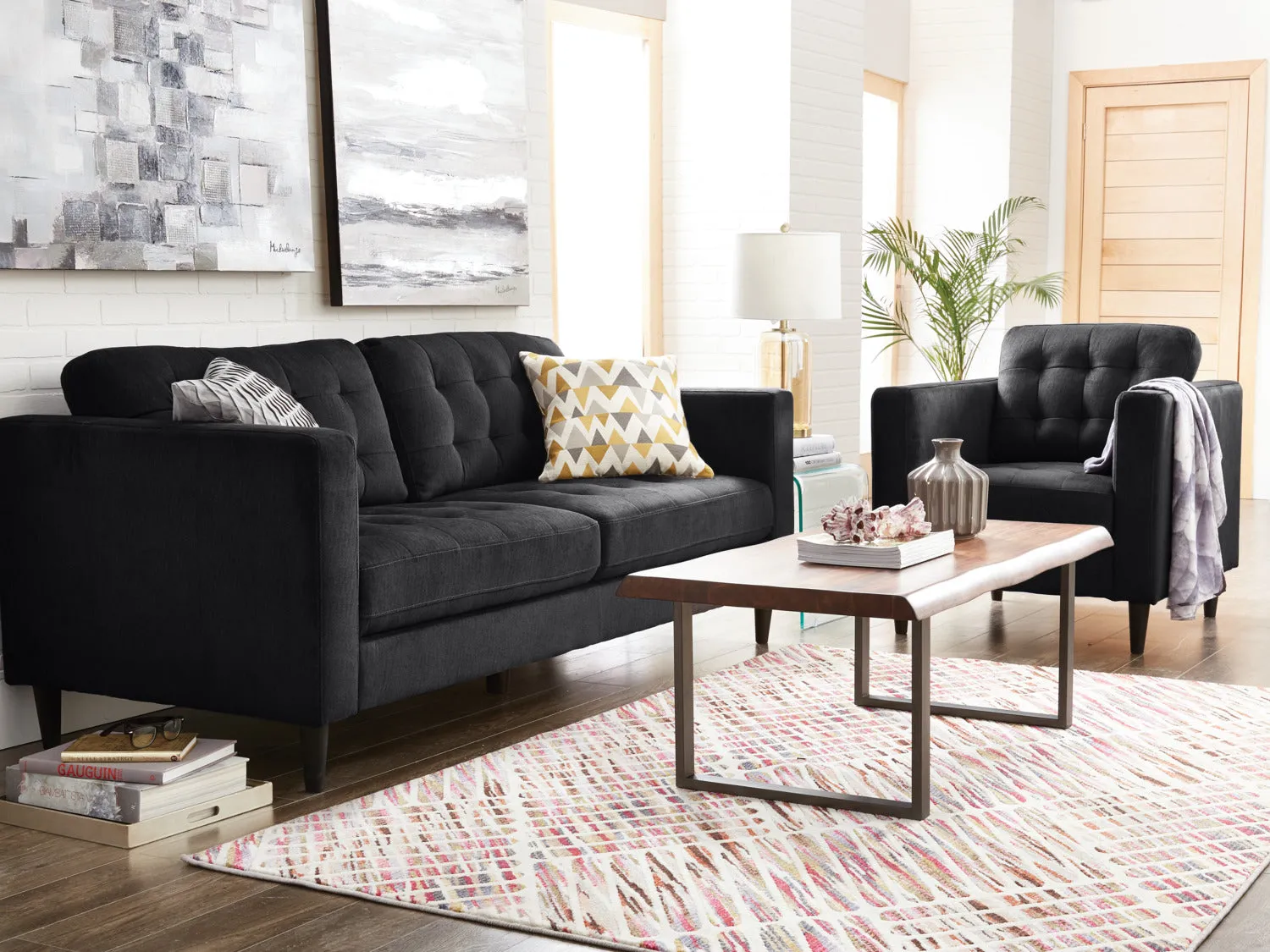 Julianstown Sofa and Chair Set - Charcoal