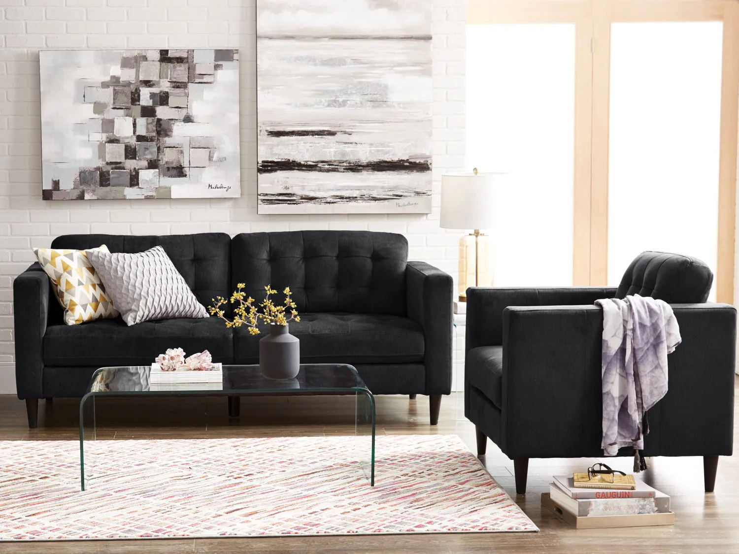 Julianstown Sofa and Chair Set - Charcoal