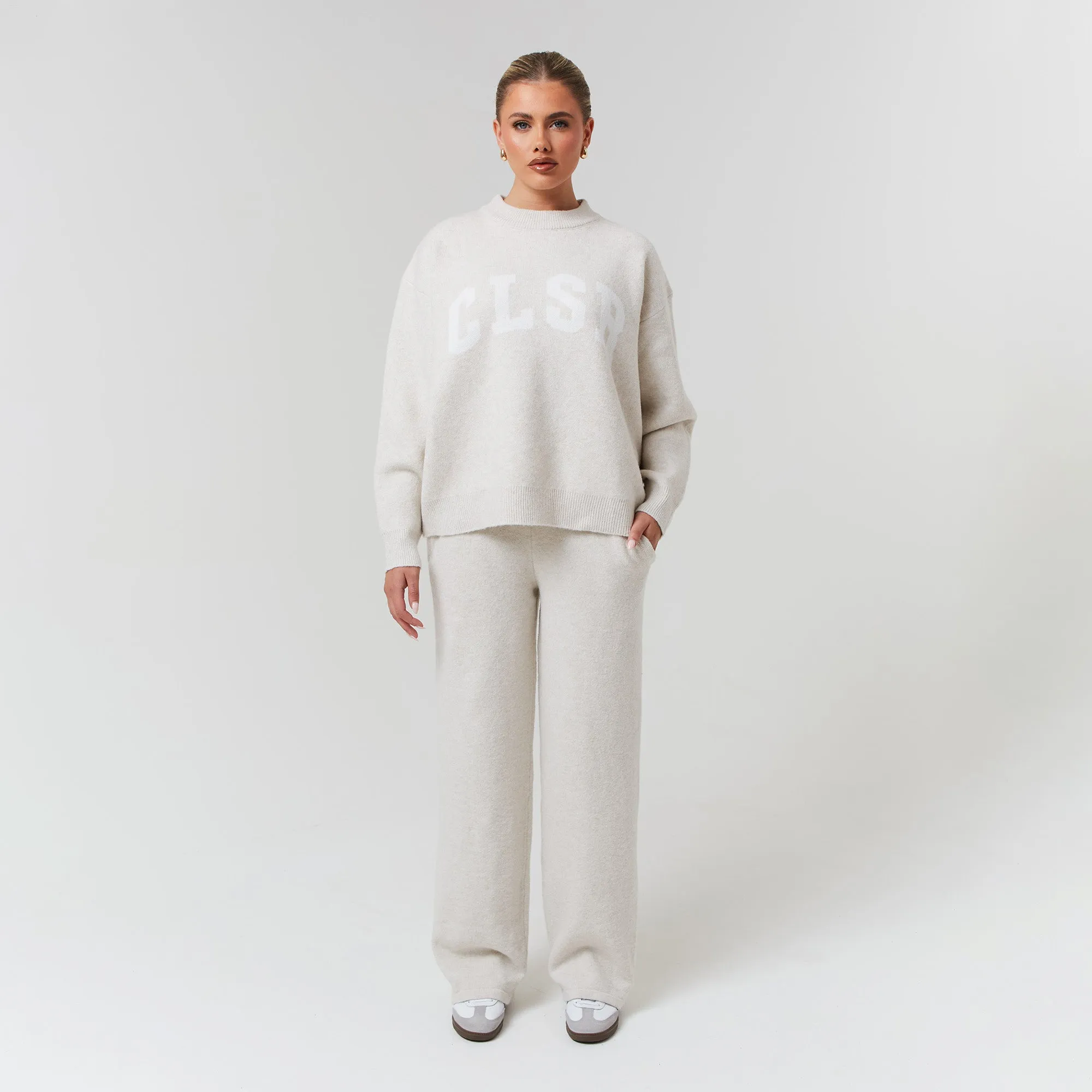 Knit Crewneck Tracksuit | Oatmeal