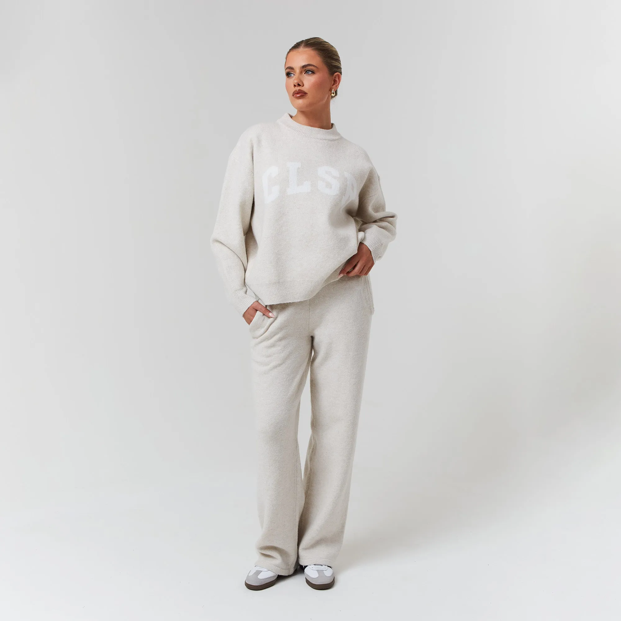 Knit Crewneck Tracksuit | Oatmeal