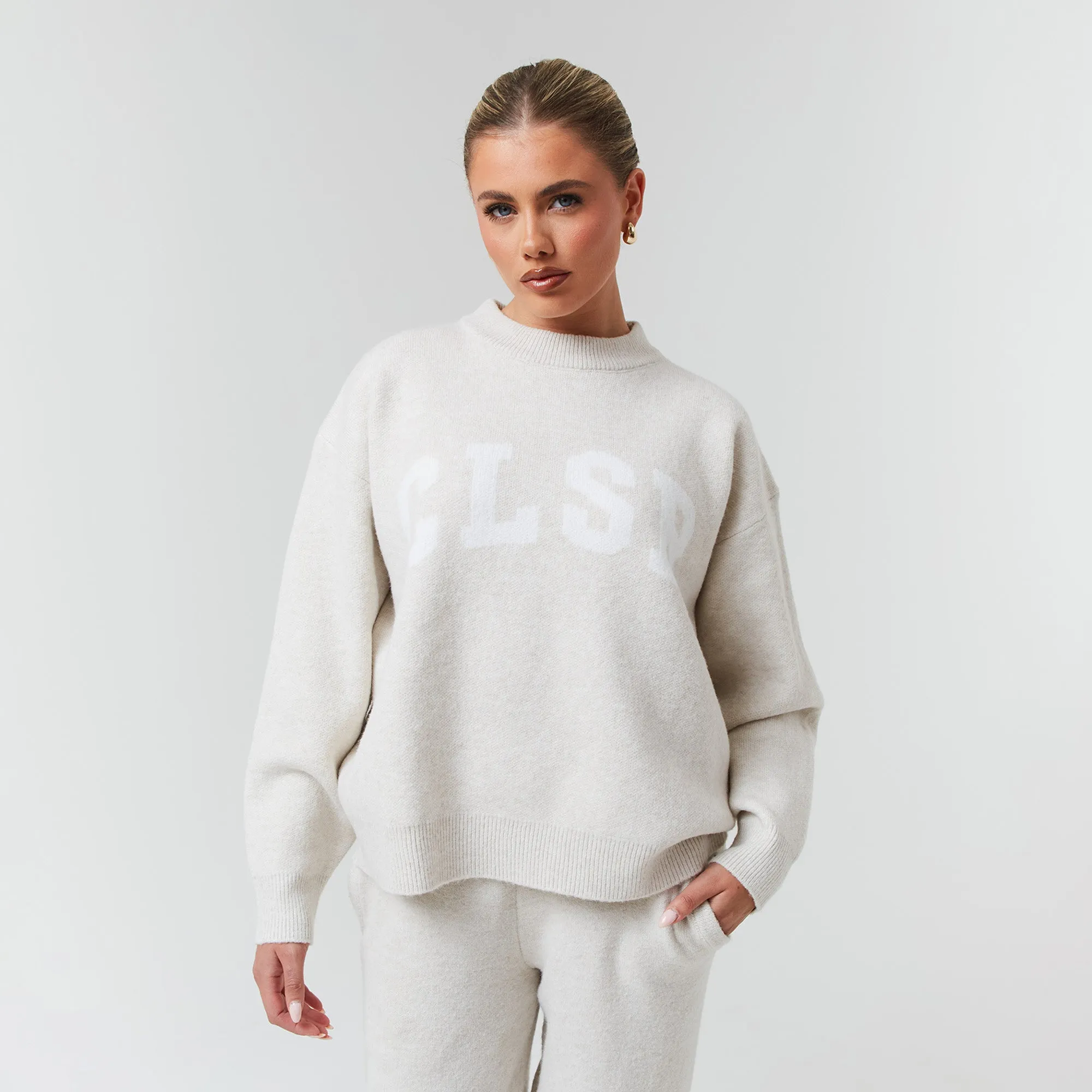 Knit Crewneck Tracksuit | Oatmeal