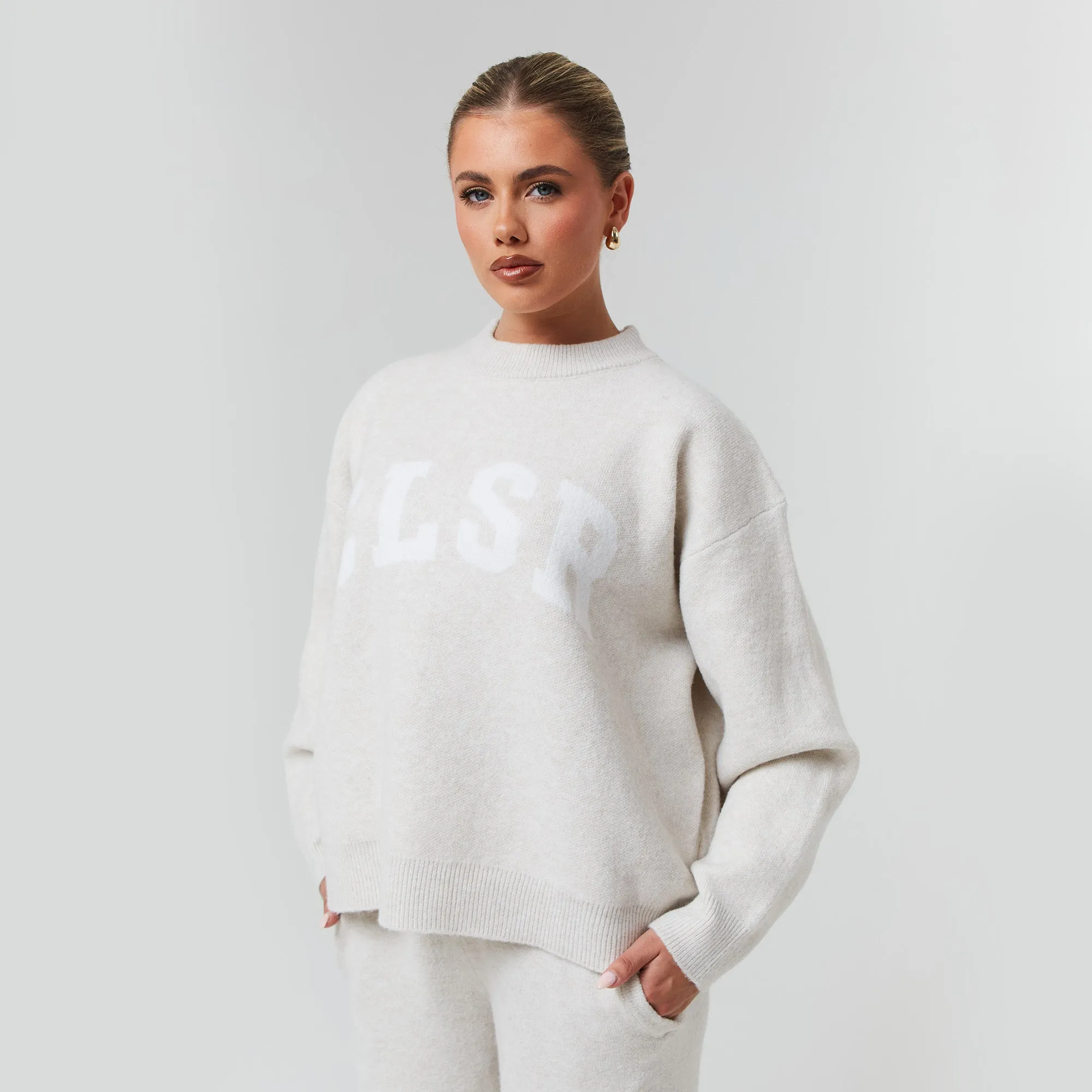 Knit Crewneck Tracksuit | Oatmeal