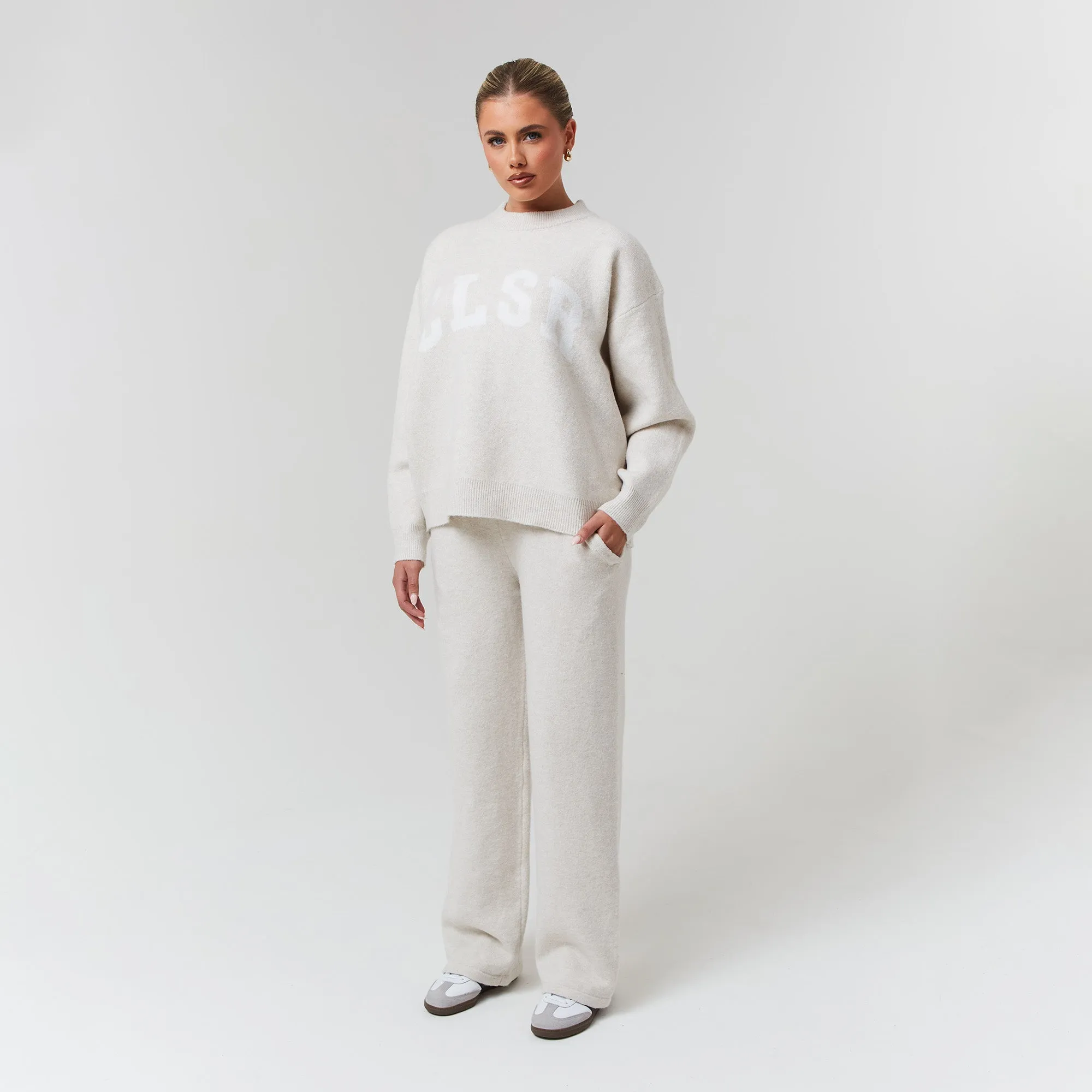 Knit Crewneck Tracksuit | Oatmeal