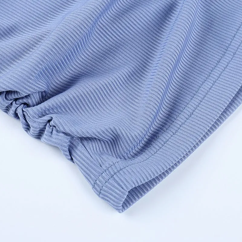 Knitted Pleated Sleeveless Dress Feminine