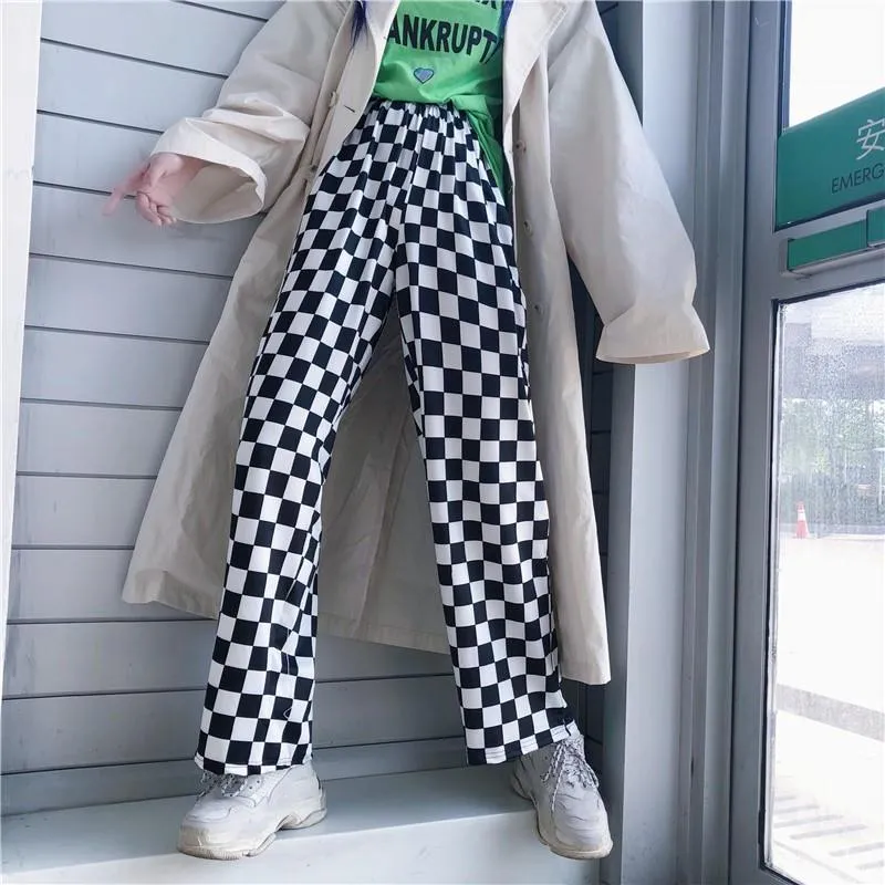 Korean Pants Vintage Checkerboard