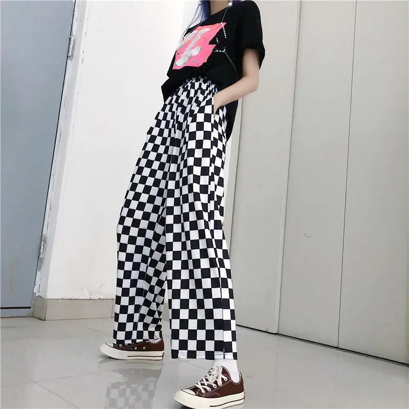 Korean Pants Vintage Checkerboard