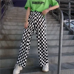 Korean Pants Vintage Checkerboard
