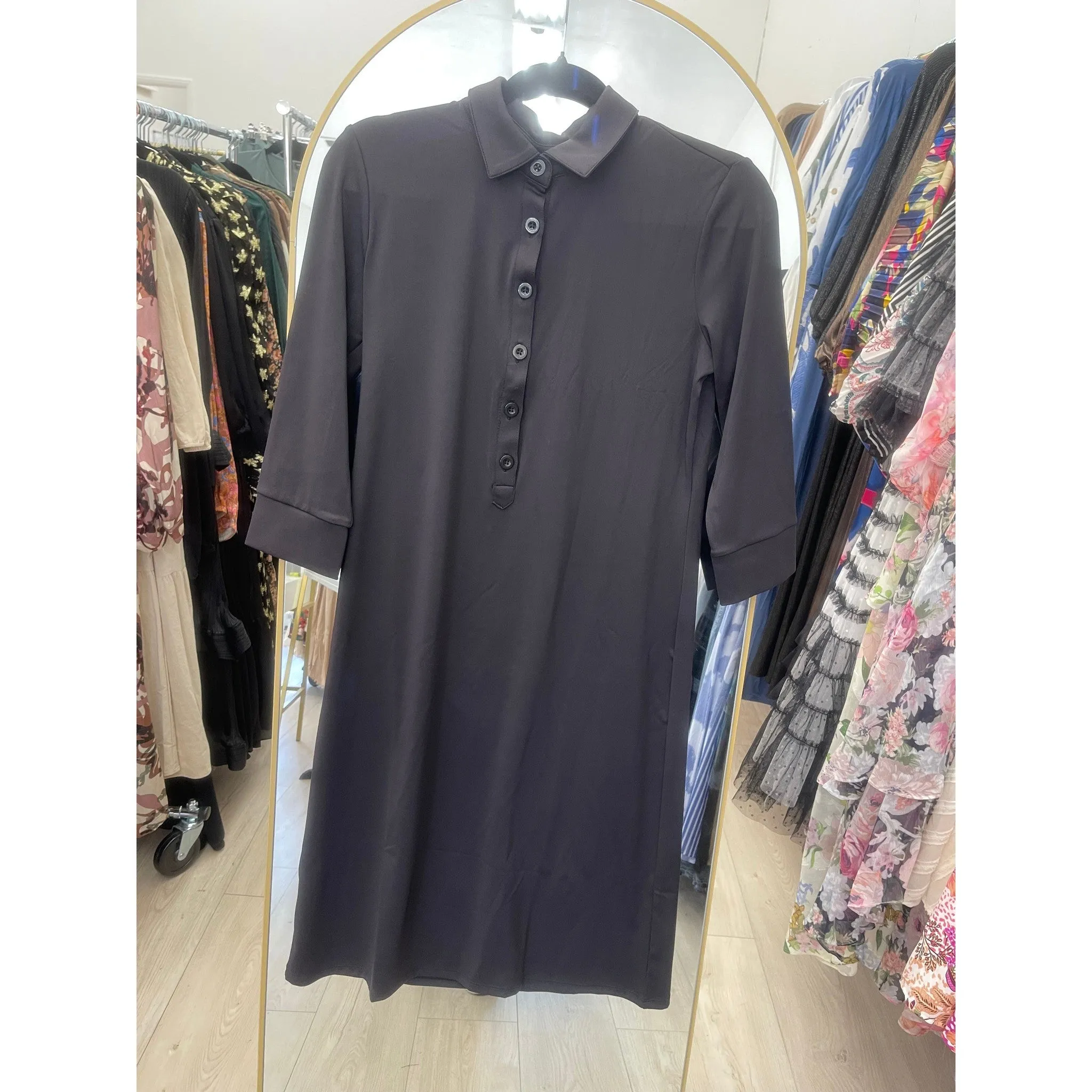 Ladies Modest Swim Dress - Black, Sizes XS-XL
