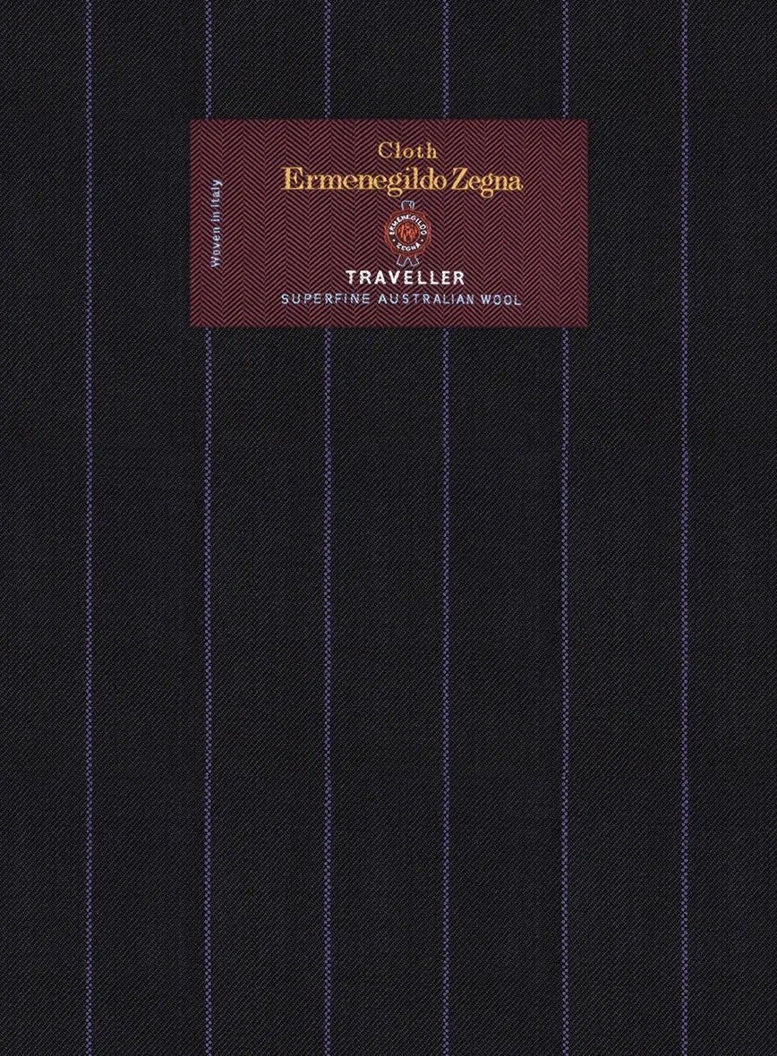Lanificio Zegna Traveller Renar Blue Stripe Wool Jacket