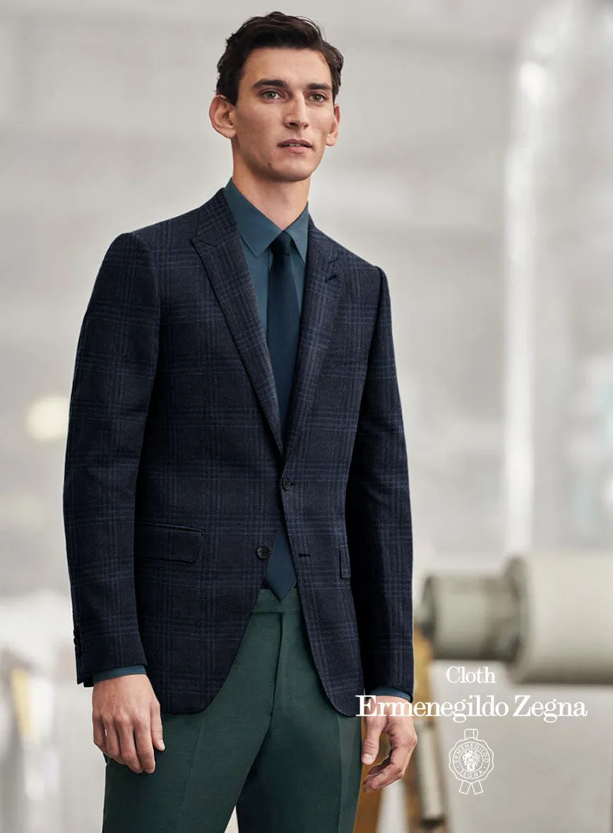 Lanificio Zegna Trofeo Blue Checks Cashmere Jacket