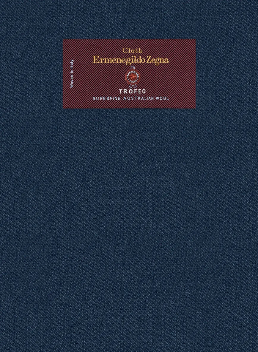 Lanificio Zegna Trofeo Flat Blue Wool Jacket
