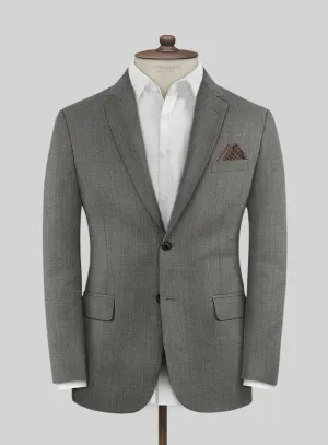 Lanificio Zegna Trofeo Sharkskin Mid Gray Wool Jacket