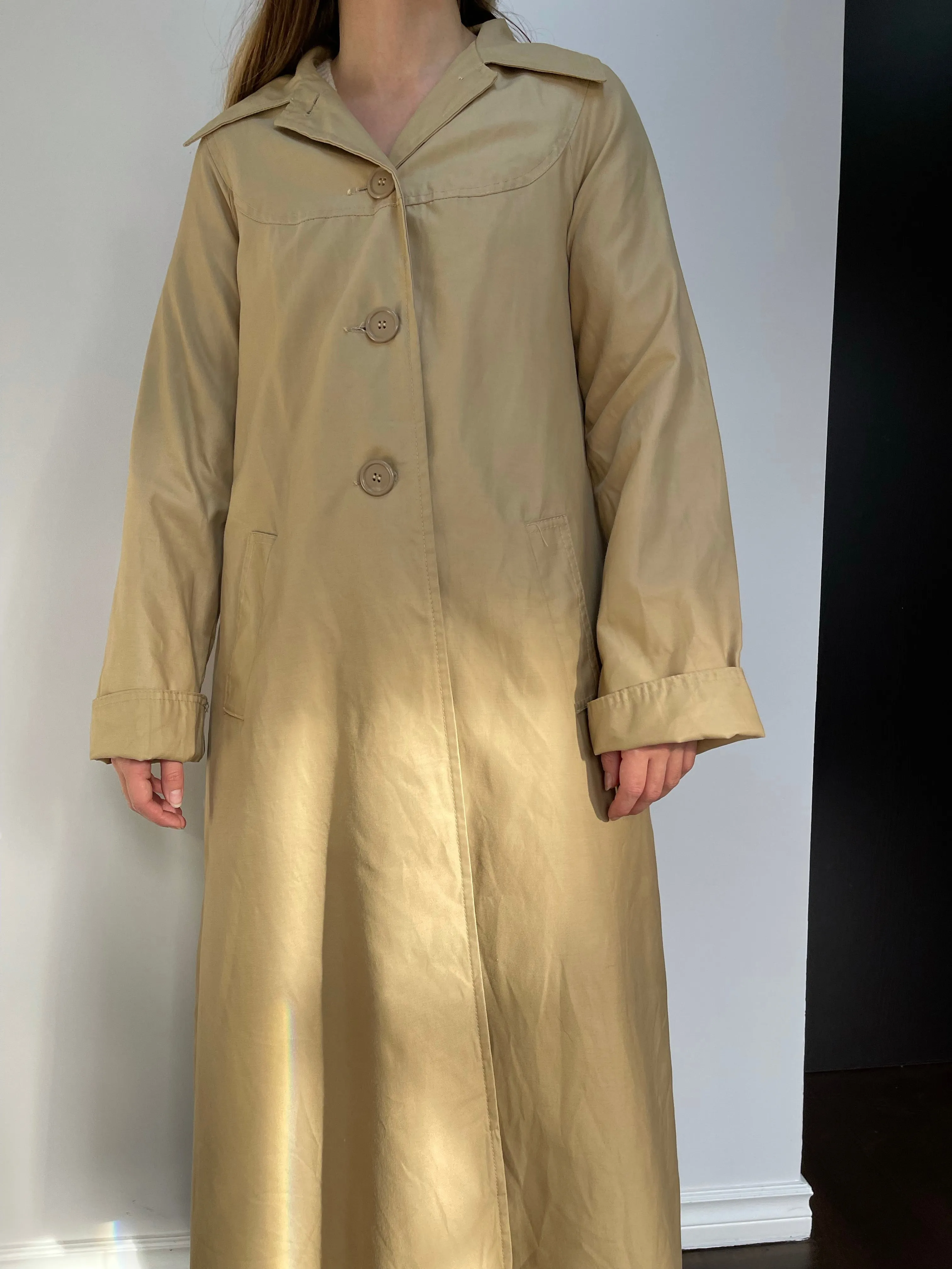 Late 1960s Tan Rain Coat - XS