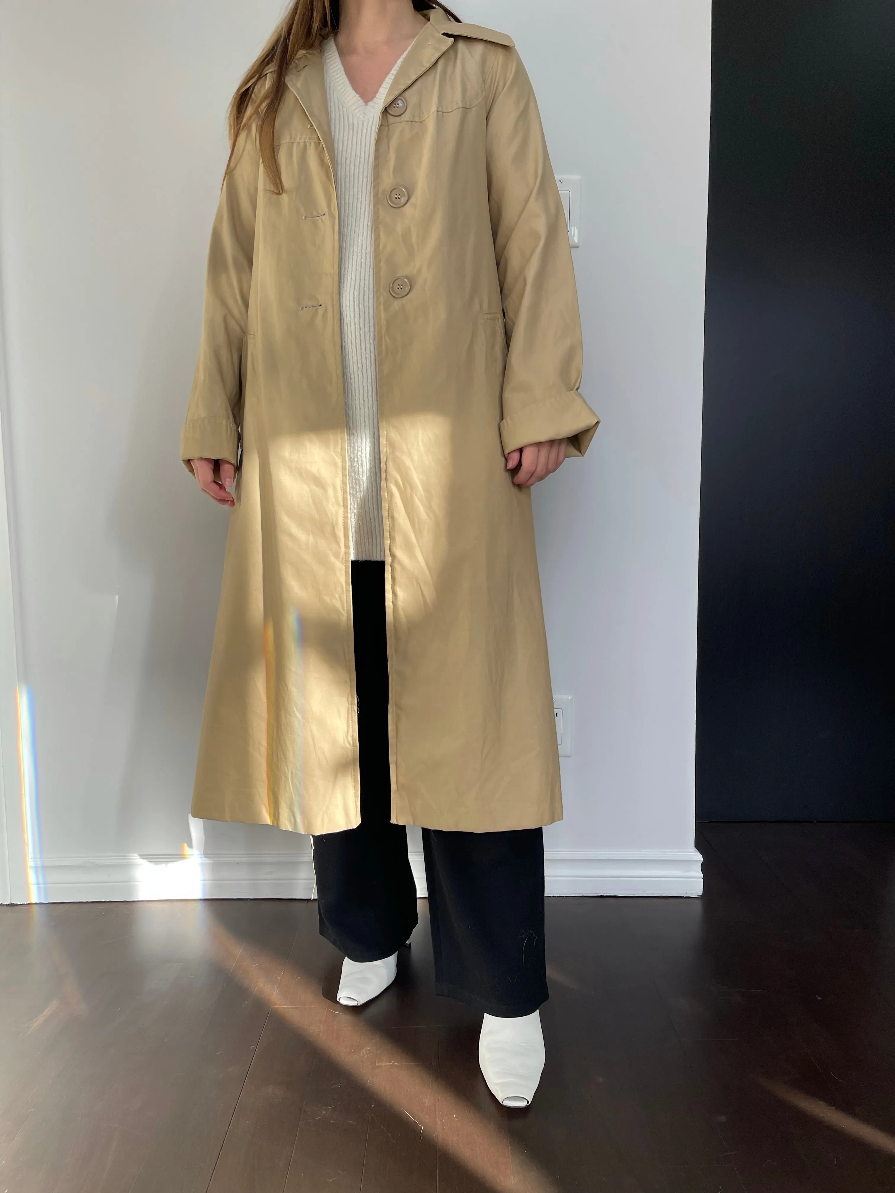 Late 1960s Tan Rain Coat - XS
