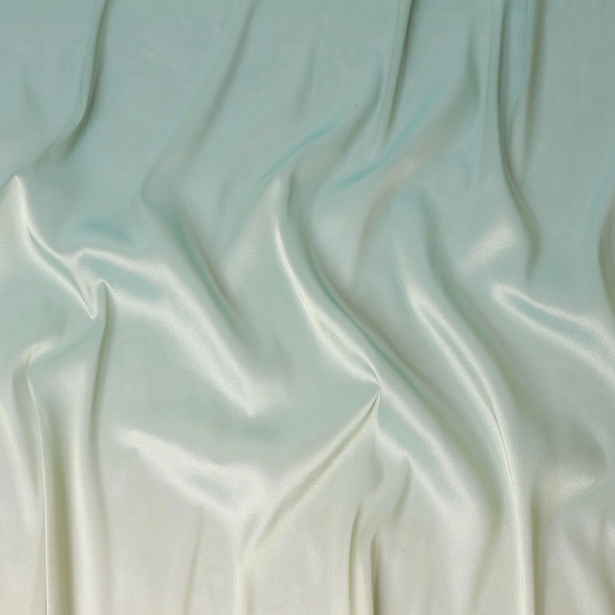 Laurel green to light teal blue premium pure silk lame fabric in ombre design-D13549