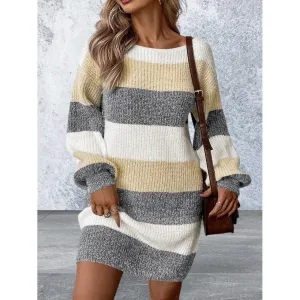 Long Sleeve Drop Shoulder Sweater Dress