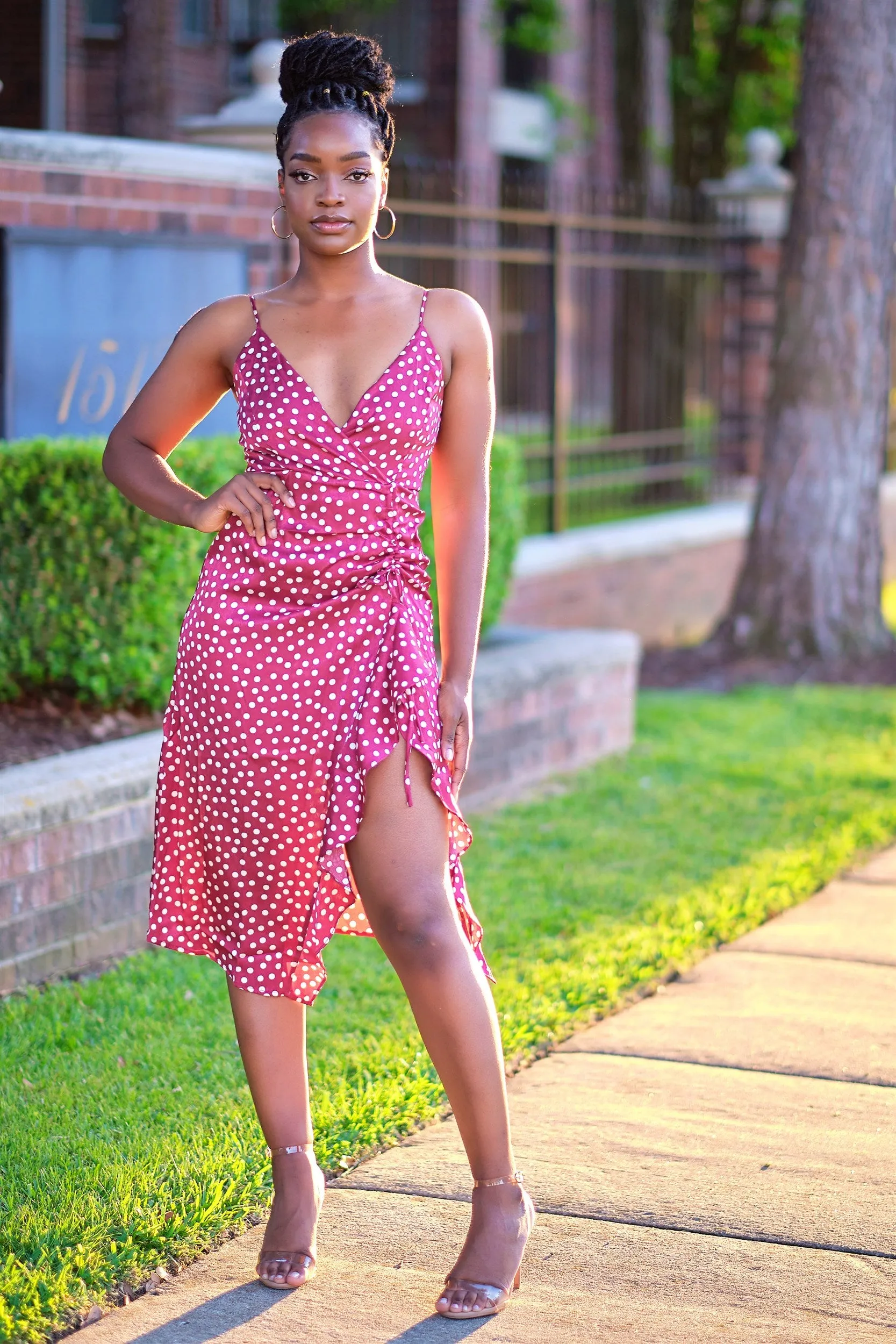 Love Me or Nah Polka Dot Midi Dress