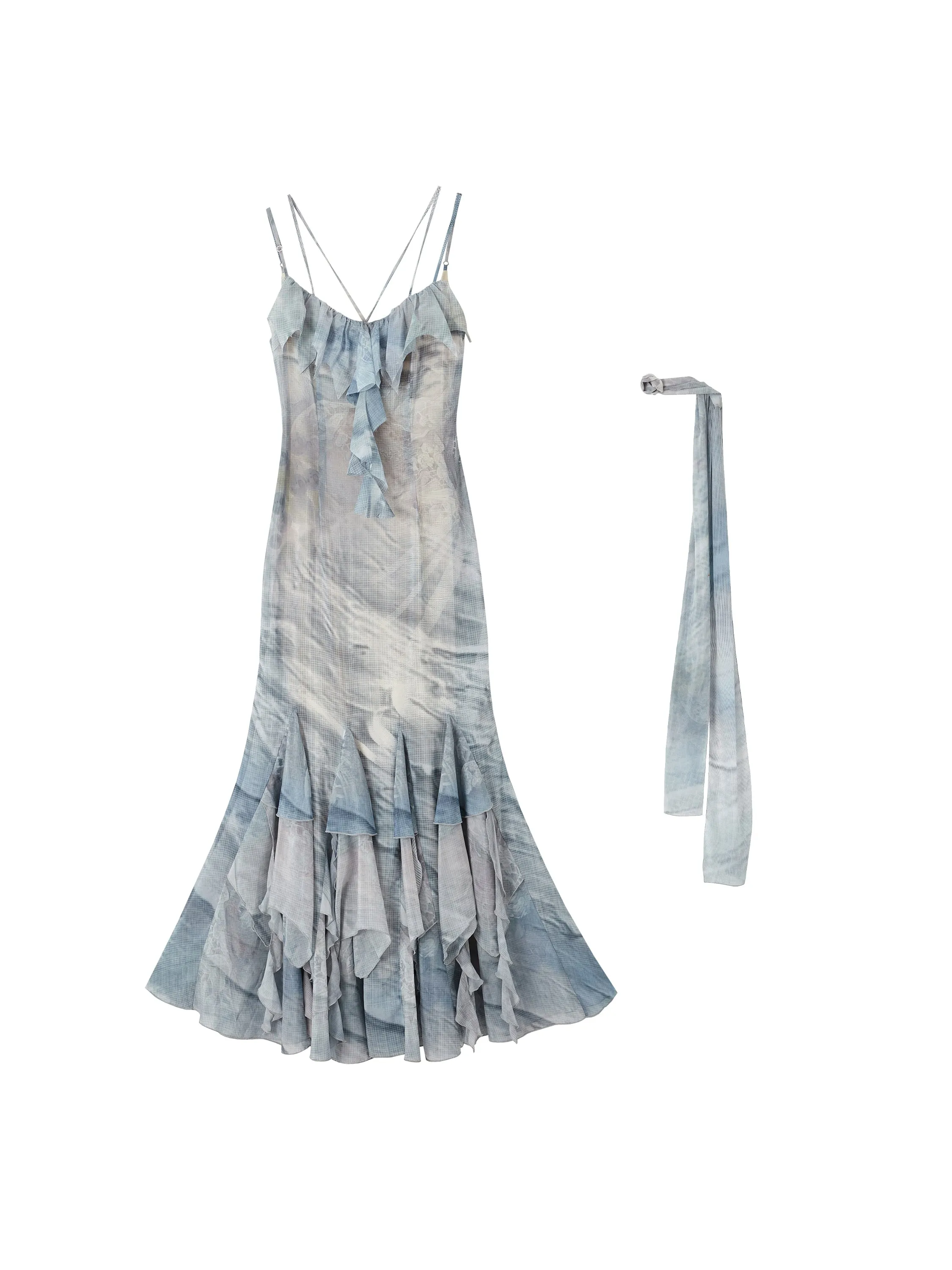 Marble Print Heavywork Insert Slip Dress