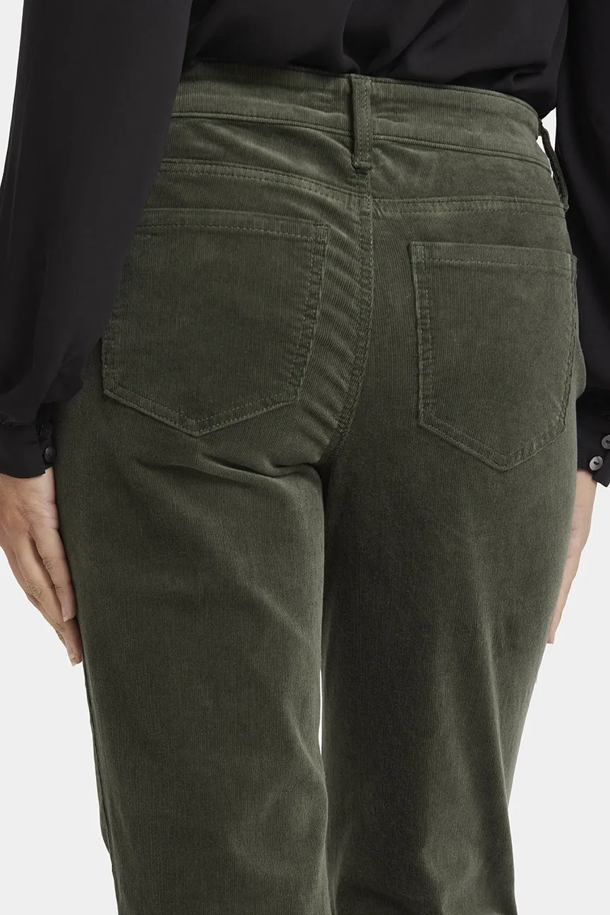 Marilyn Straight Corduroy Trouser Green | Vine Leaf