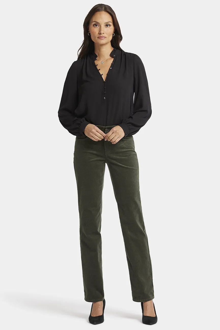 Marilyn Straight Corduroy Trouser Green | Vine Leaf