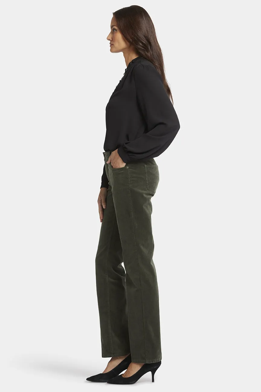 Marilyn Straight Corduroy Trouser Green | Vine Leaf