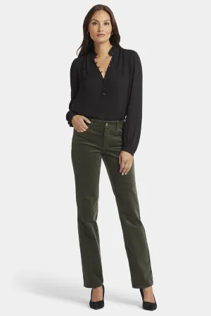 Marilyn Straight Corduroy Trouser Green | Vine Leaf
