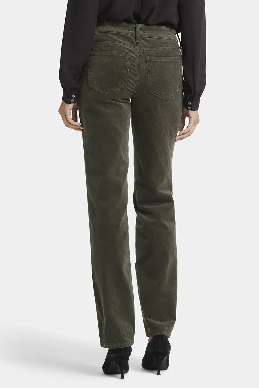 Marilyn Straight Corduroy Trouser Green | Vine Leaf