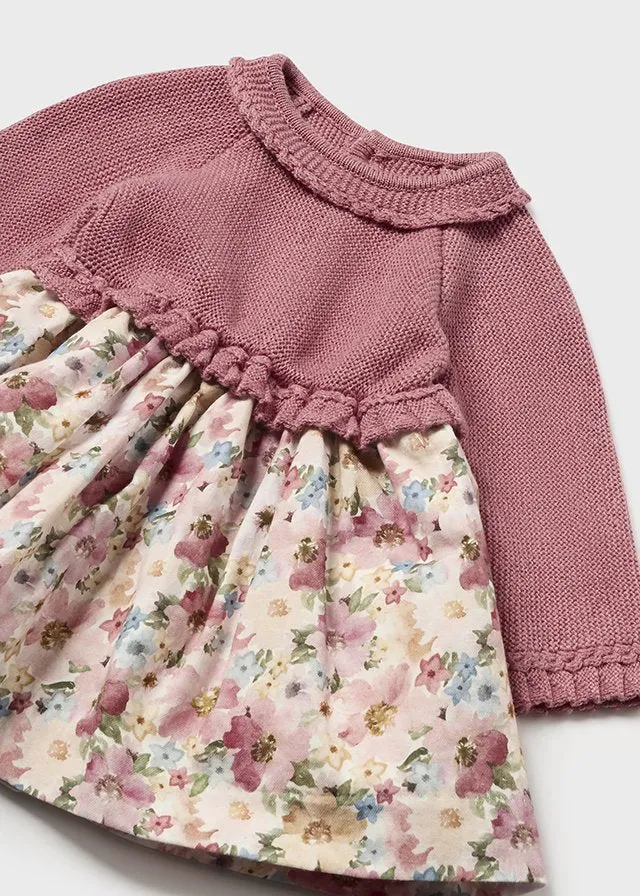 MAY Mixed Media Mauve and Floral Dress