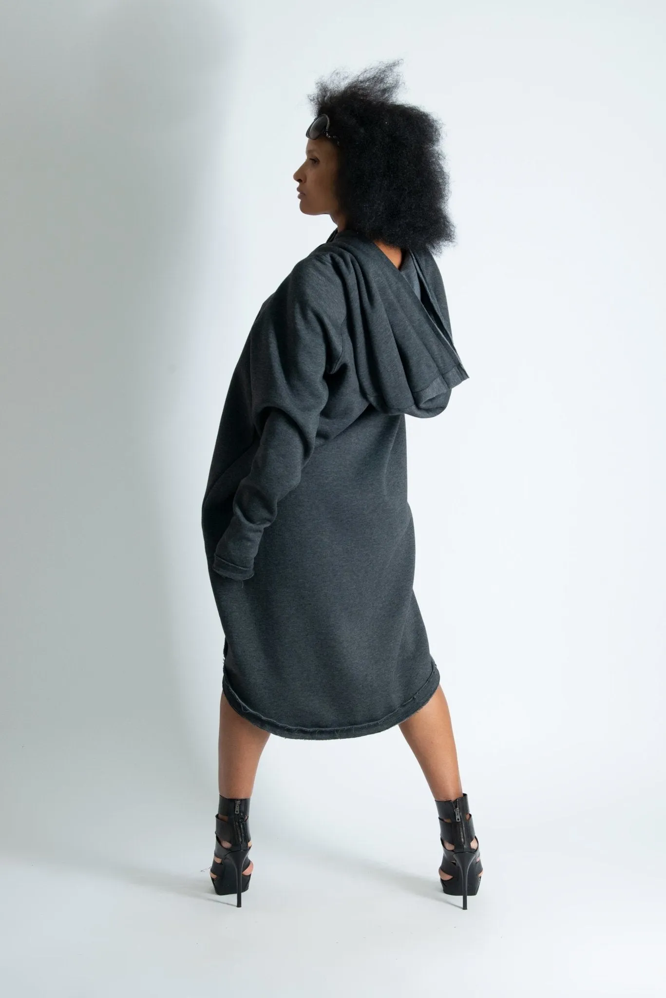 MELINDA Hooded Dress Ribbed Edge