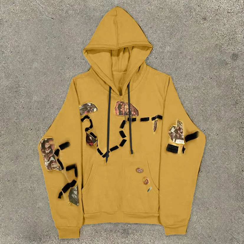 Men's long sleeve street style loose hoodie