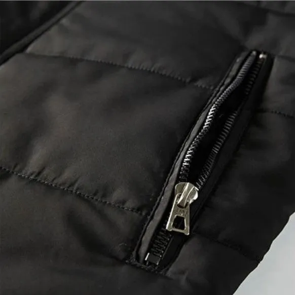 Men's Winter Cotton Hooded Thick Warm Mid-Long Parka