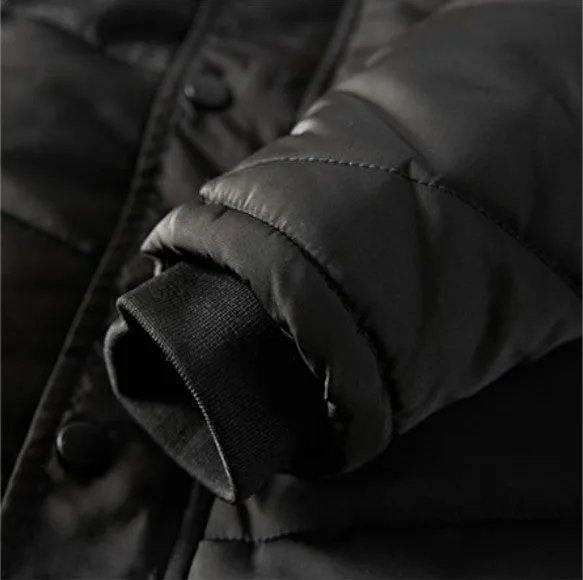 Men's Winter Cotton Hooded Thick Warm Mid-Long Parka