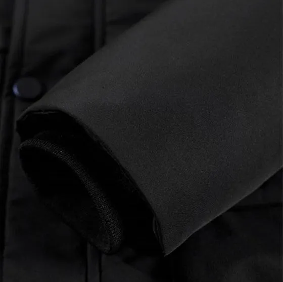 Men's Winter Fur-Hooded Warm Long Parka