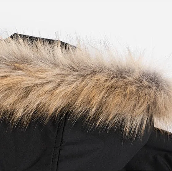 Men's Winter Fur-Hooded Warm Long Parka