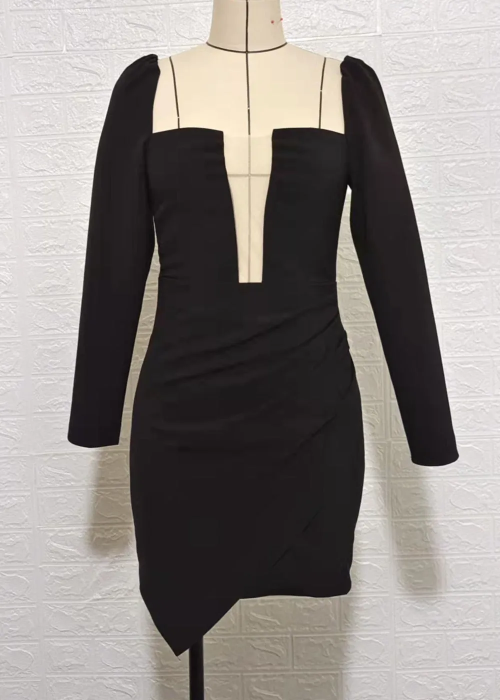 Mesh Square Neck Women's Mini Dress