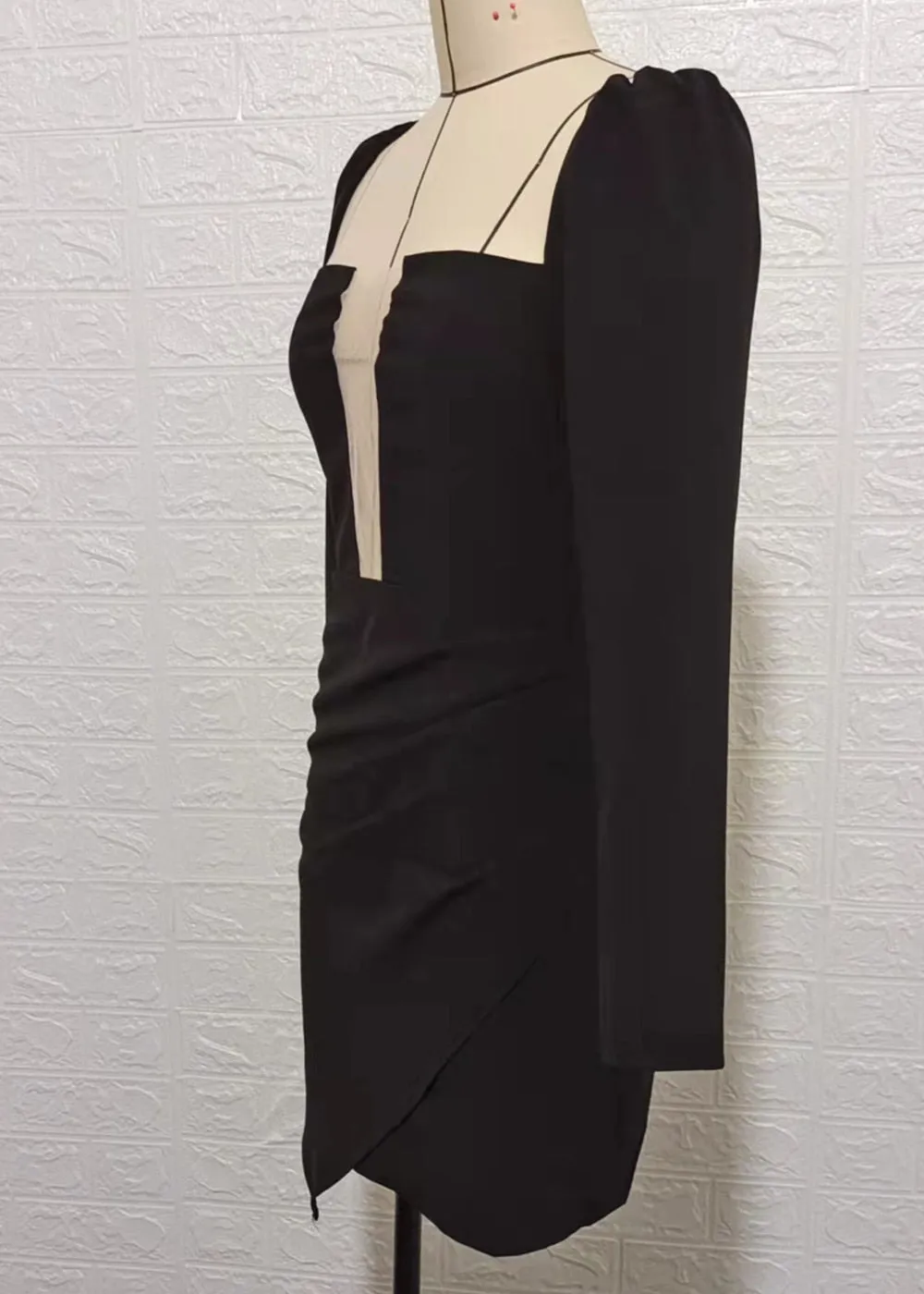 Mesh Square Neck Women's Mini Dress