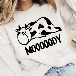 Mooooody Cow Crewneck Sweatshirt